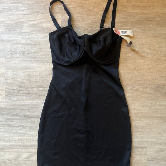 NEW! Nip Tuck & Boost Black Strapless Shapewear mini dress 36D Vintage 08381 - Picture 1 of 10